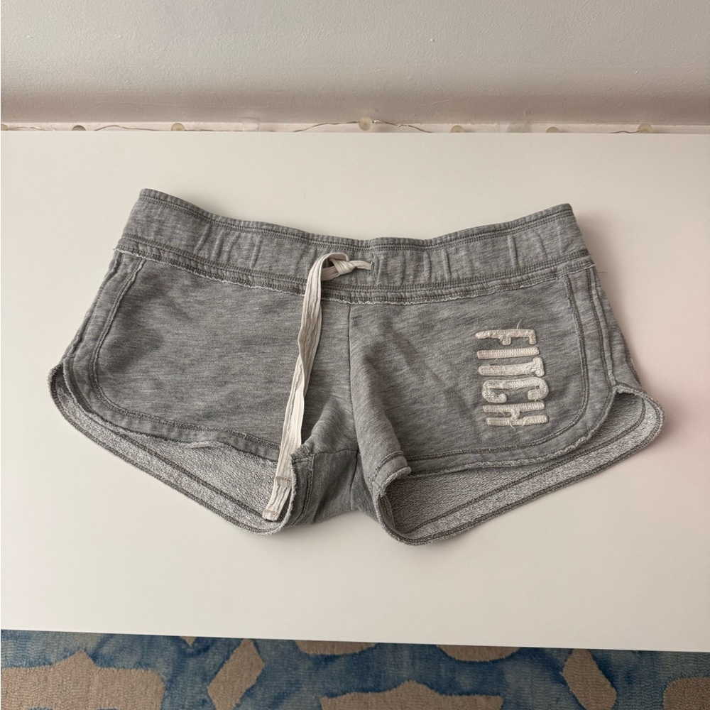 abercrombie and fitch low rise grey sweat shorts